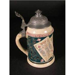 Two 1/2 Liter Steins With Playing Card Design gambling