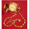 Image 1 : Gold Watch With Gold Nugget Chain and Fob