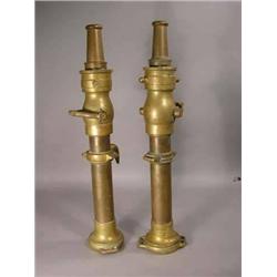 Two Brass Fire Hose Nozzles