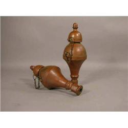 One Pair Brass Stationary Fire Torches