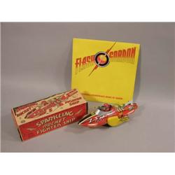 Sparkling Rocket Fighter Ship Tin Toy