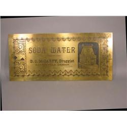 Brass Sign For Sodawater