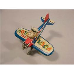 "Popeye the Pilot" Tin airplane Toy