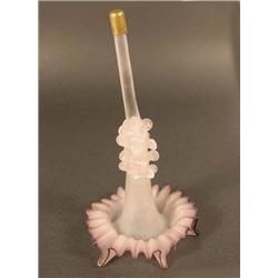 Two Decorative Hand-blown Glass Fluted Flowers