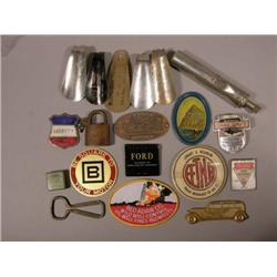 Bag of Misc Badges/Mirrors/Premiums
