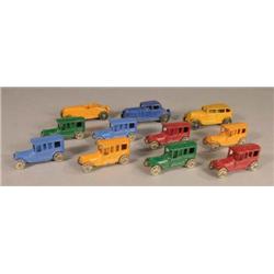 11 Small Tootsie Toy Cast Cars