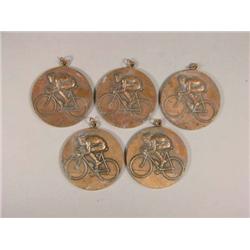 5 Bronze Bicyclist Medals