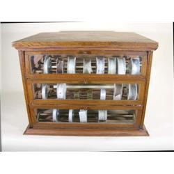 Three Tier Oak Ribbon Cabinet