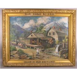 Blue Ribbon Bourbon Canvas Sign