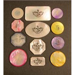 Mother Of Pearl Chips and Markers Gaming Set