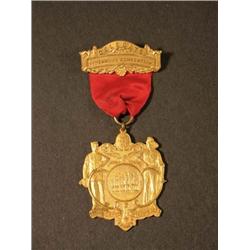 10 Kt Gold Fire Fighting Pin With Ribbon