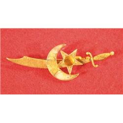 Gold Quartz Fraternal Pin