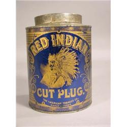 Red Indian Cut Plug Tobacco Tin