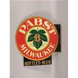 Tin Flange Die Cut Sign - Pabst Bottle Beer