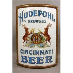 Hudepohl Brewing Co Vitrolite Corner Sign