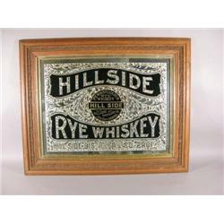 Reversed On Glass Sign For Hillside Rye Whiskey