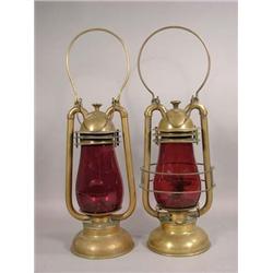Two Brass Fireman Lanterns