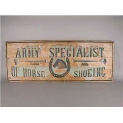 Wood Sign For Army Specialist Horseshoeing