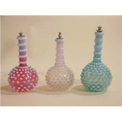 Three Hobnail Barber Bottles