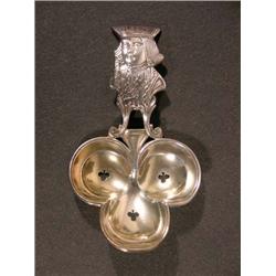 Silver King of Clubs Nut Spoon