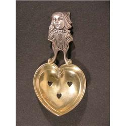 Silver Queen Of Hearts Nut Spoon