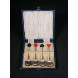 Silver Plate Box Set Sugar Spoons