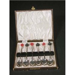 Silver Plate Box Set Sugar Spoons
