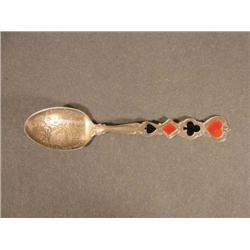 Silver Enameled Card Suit Handle Spoon