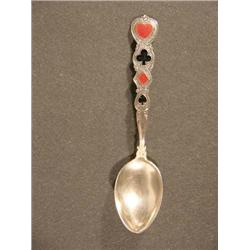 Silver Enamled Card Suit Spoon