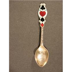 Silver Enamled Card Suit Spoon