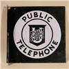Image 1 : Porcelain Flange Sign, Public Telephone