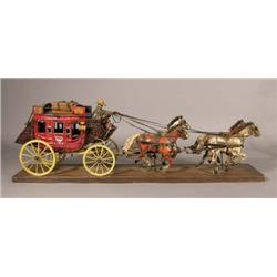 Hand carved Wood Stagecoach