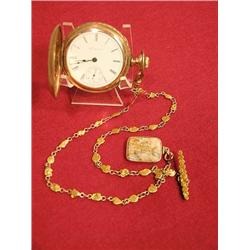 Pocket Watch Nugget Gold Quartz Fob