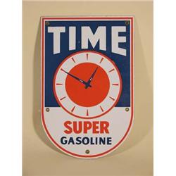 "Time" Super Gasoline Porcelain Signs