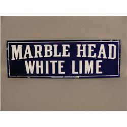 Porcelain Sign Marble Head White Lime