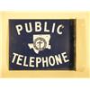 Image 1 : "Public Telephone" Porcelain Sign