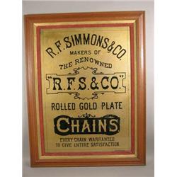 Reversed Glass Sign R.F. Simmons Co.