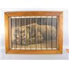 Image 1 : Tiger Print Framed In Wood With Iron Bars
