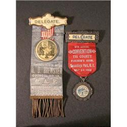 Two Firemans Celluloid Buttons