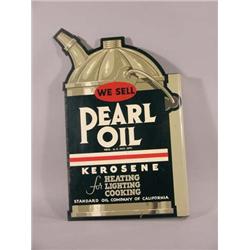 "Pearl Oil" Tin Flange Sign