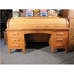 C-Roll Oak Desk