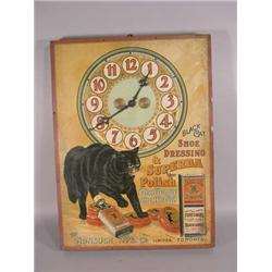 Black Cat Shoe Polish Tin Clock