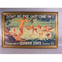 Paper Sign For Quaker State Oil