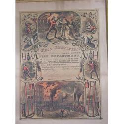 Currier and Ives Fire Dept. Certificate
