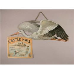 Tin and Cardboard Hanger For Castle Hall Cigars