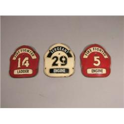 Three Firemans Helmet Front Pieces