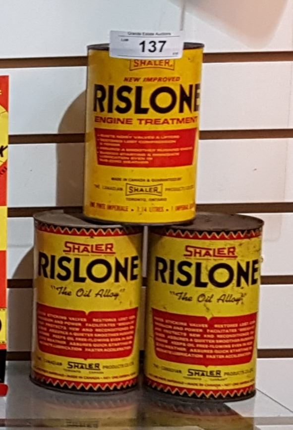 3 VINTAGE RISLONE OIL QUARTS