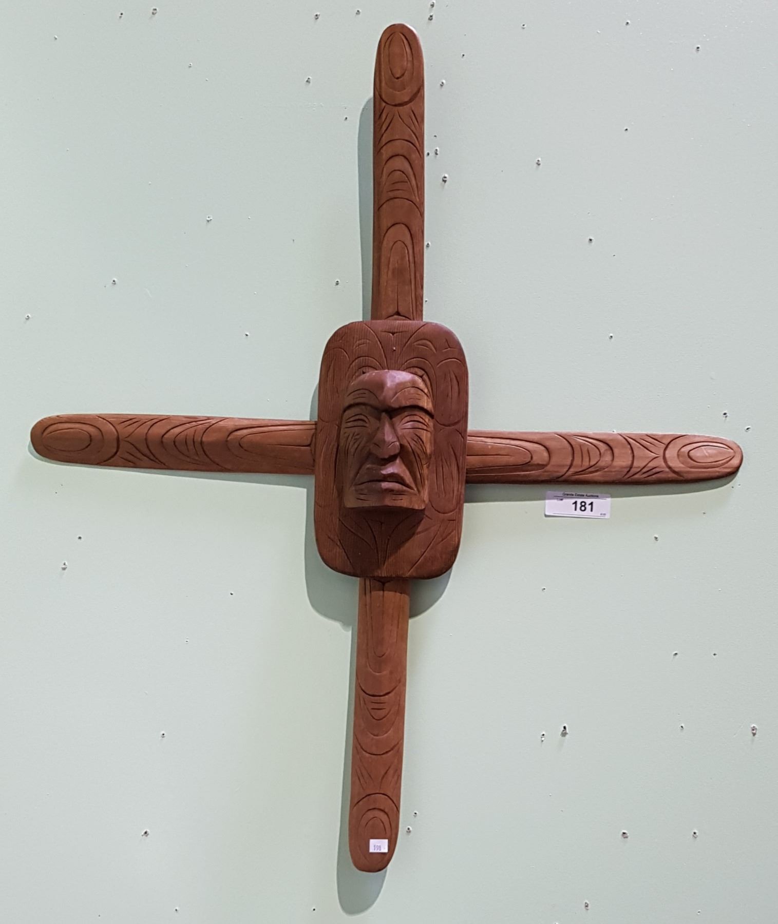 VINTAGE HAND CARVED NATIVE SUN MASK