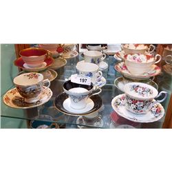 8 BONE CHINA TEACUPS/SAUCERS