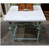 Image 1 : CUSTOM BARN WOOD AND WROUGHT IRON OCCASIONAL TABLE